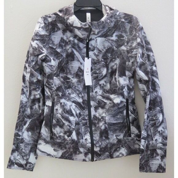 Lululemon Women's Sz 4 Black/White Take Flight Break a Trail Jacket $268 - Rare - Picture 1 of 15